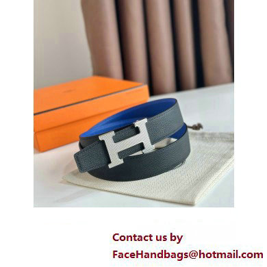 Hermes H Guillochee belt buckle & Reversible leather strap 32 mm 02 2023